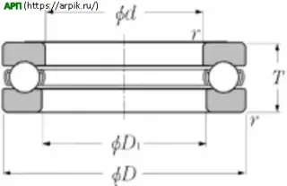 Эскиз Подшипник 8114